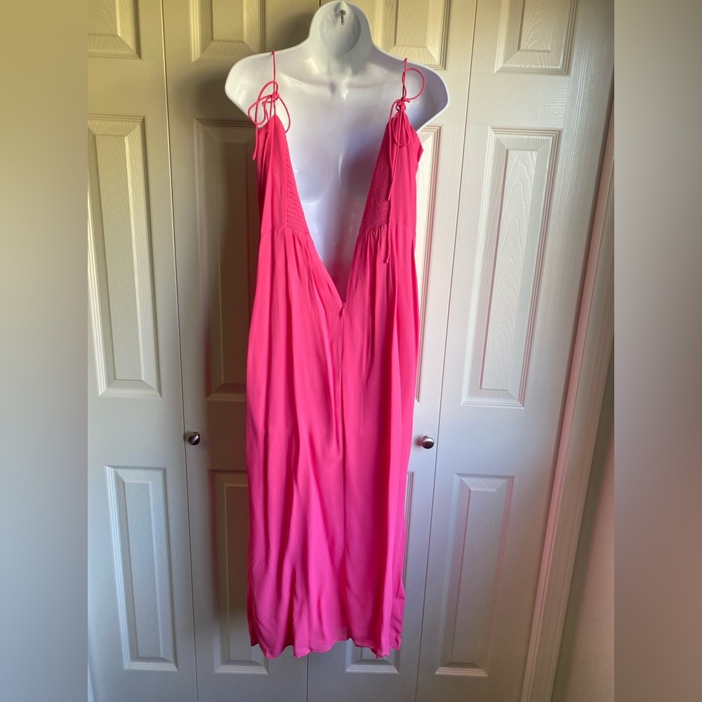 NEW Reformation Kourtney Pink Side Slit Dress Size 8 - Picture 9 of 13